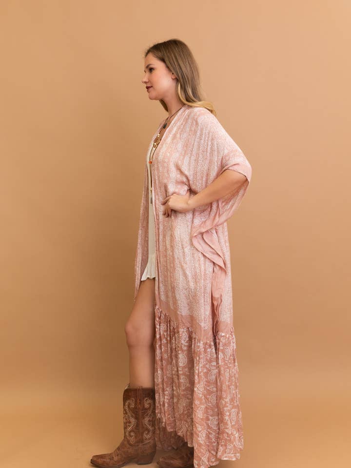 Leto Accessories - Wholesale Kimono - Women's - Free Flow Paisley Longline Kimono - Bestseller 😍13