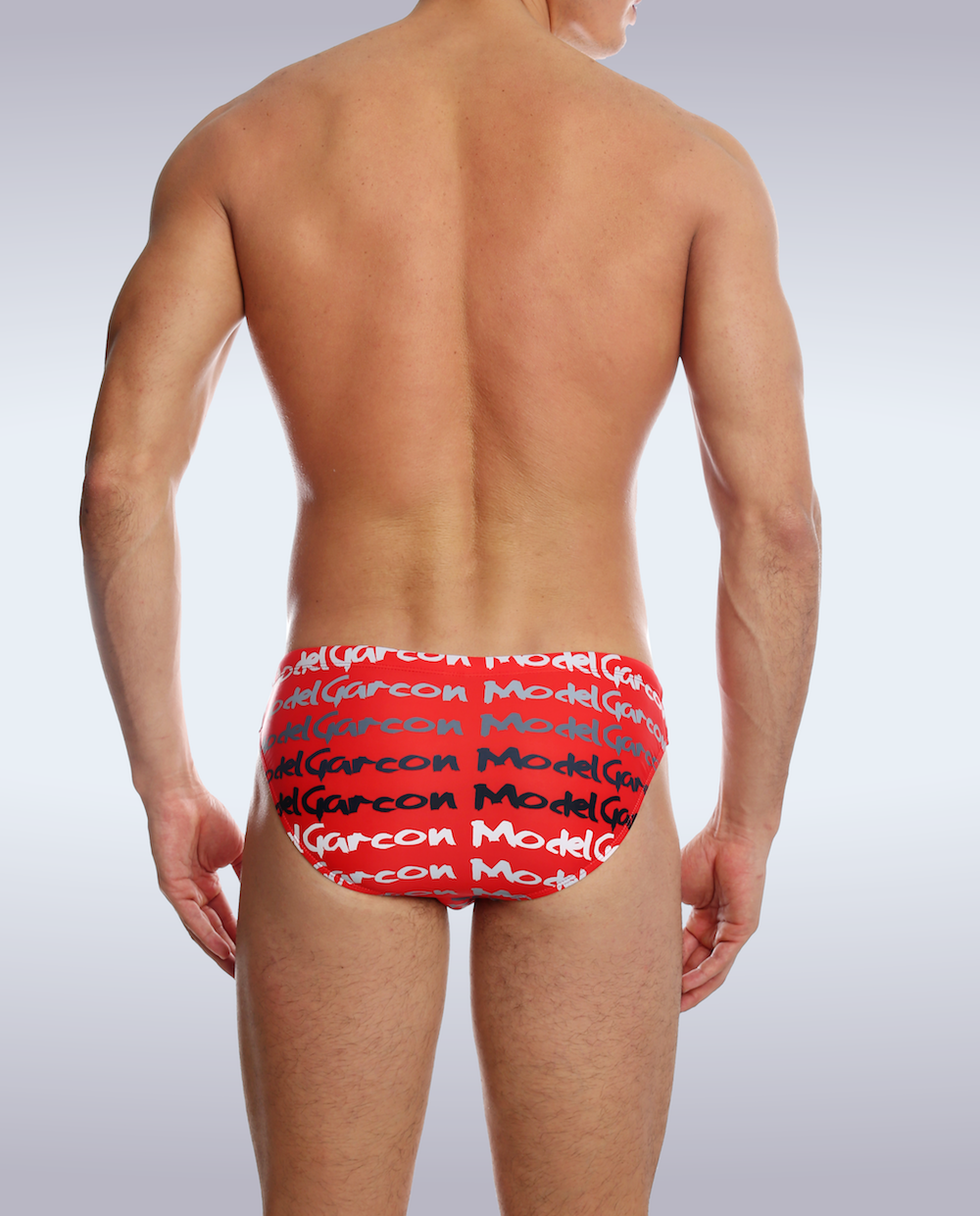 GARCON® Underwear – Großhandel Badehose – Herren – Rote Graffiti-Badehose5