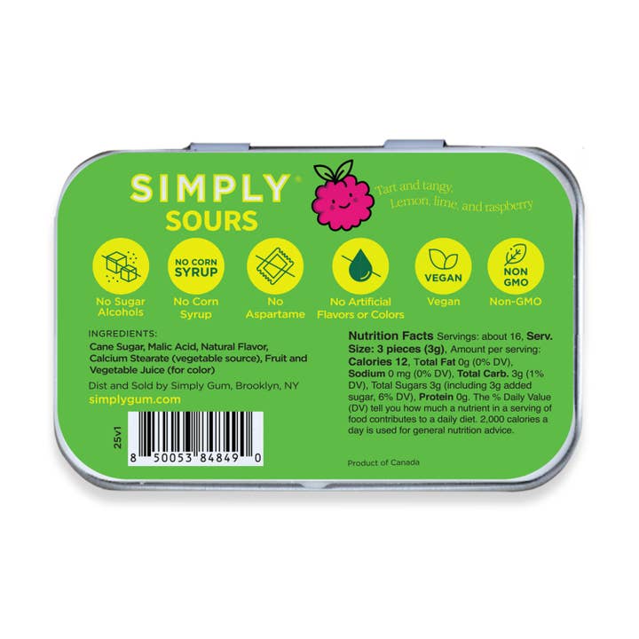 Simply Gum - Wholesale Hard Candy - Simply Sours - Citrus Berry 1.8oz 4