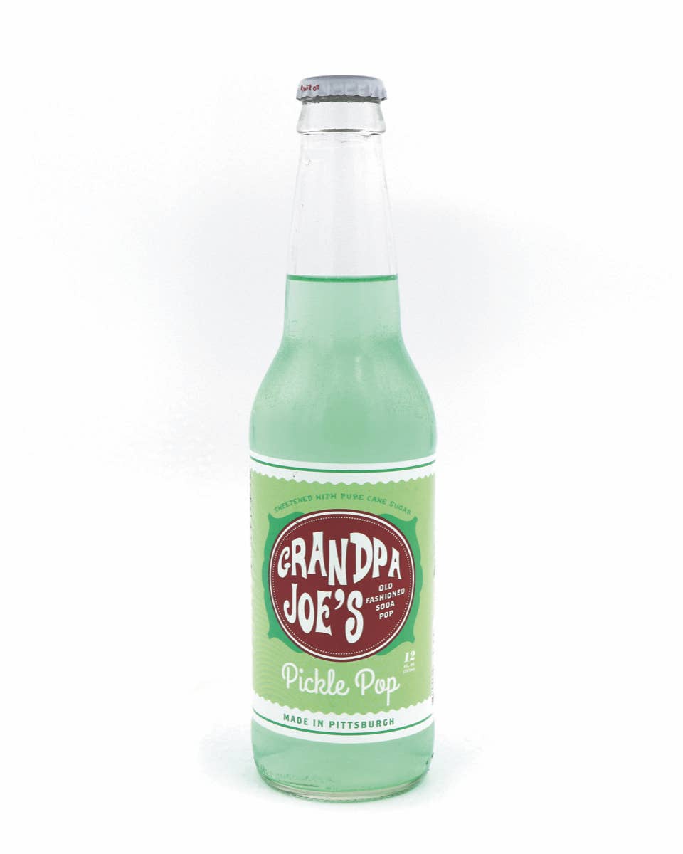 Grandpa Joe's Candy Shop - Wholesale Soda/Carbonated Drink - Grandpa Joe's Dill Pickle Soda, 12oz Glass Bottle 12ct0