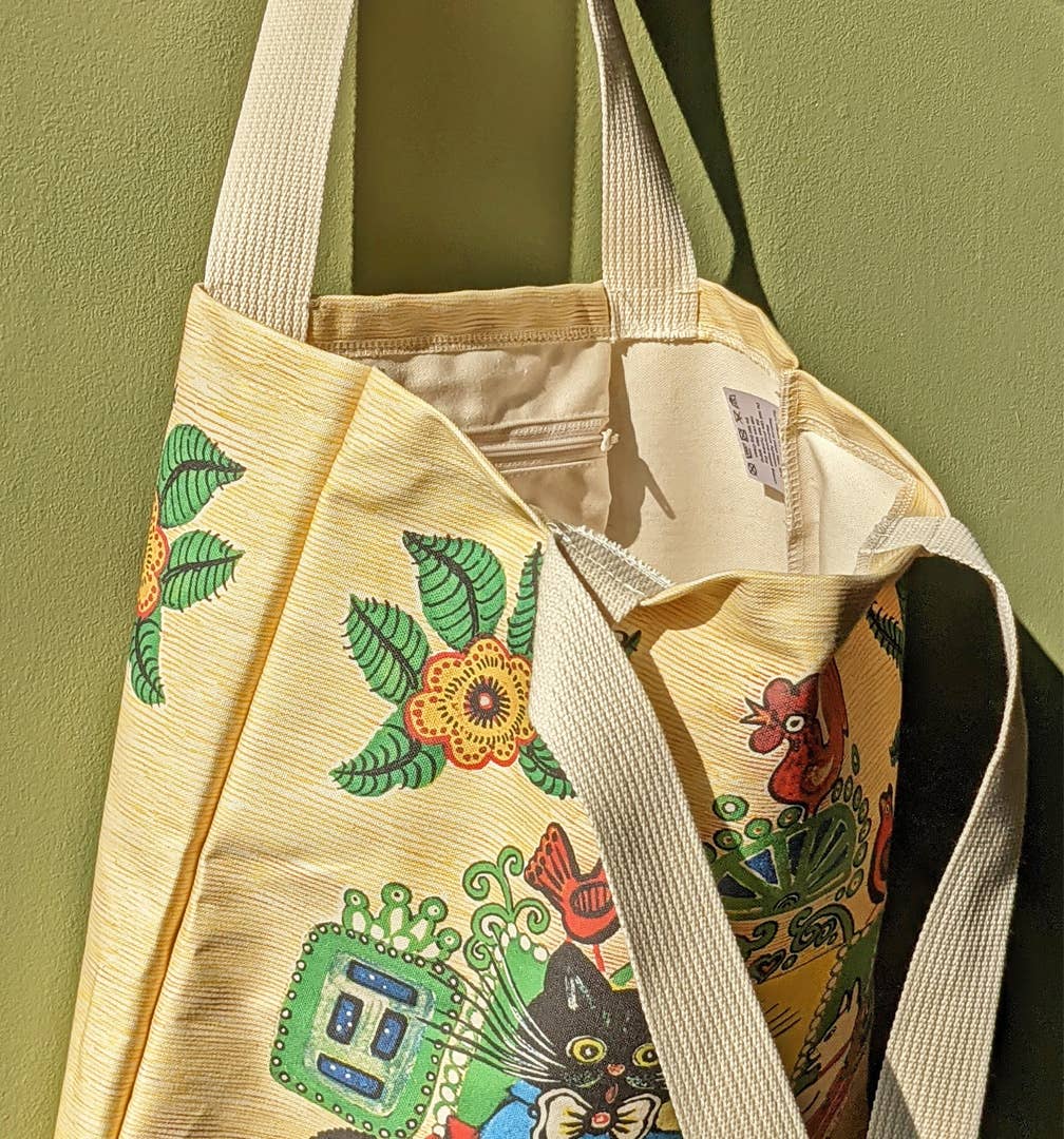 Kapelki Art - Wholesale Tote Bag - Unisex - Colourful Tote Bag Dancing Cats, same print on both sides1