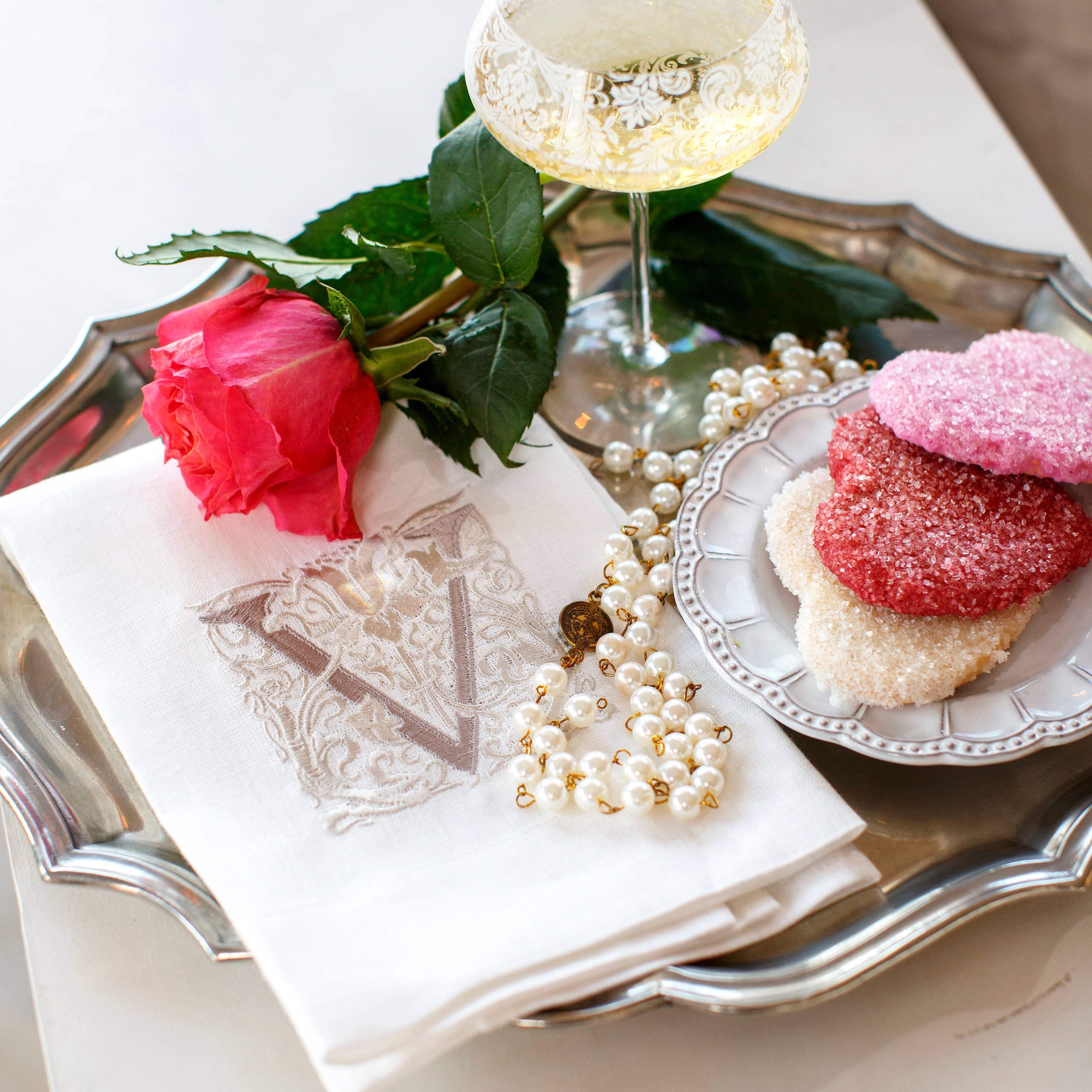 Arte Italica & Crown Linen Designs - Wholesale Tea Towel - Monogram Linen Towel2