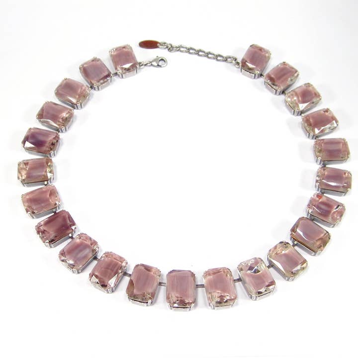 Collier Bohème Violet Verre Cristal Fait Main 1970 pour la vente par SoHo Schmuckmanufaktur