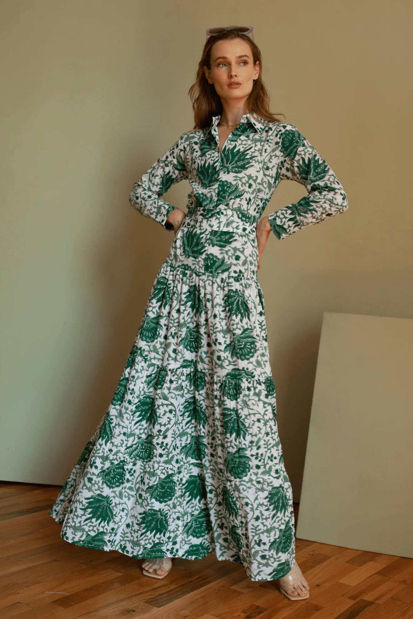 Vert Robe fleurie Meredith verte en vente sur Faire