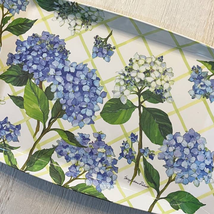 Bamboo Table - Wholesale Serving Tray - Hydrangea Lattice Floral Bamboo Serving Tray / Hostess Gift3
