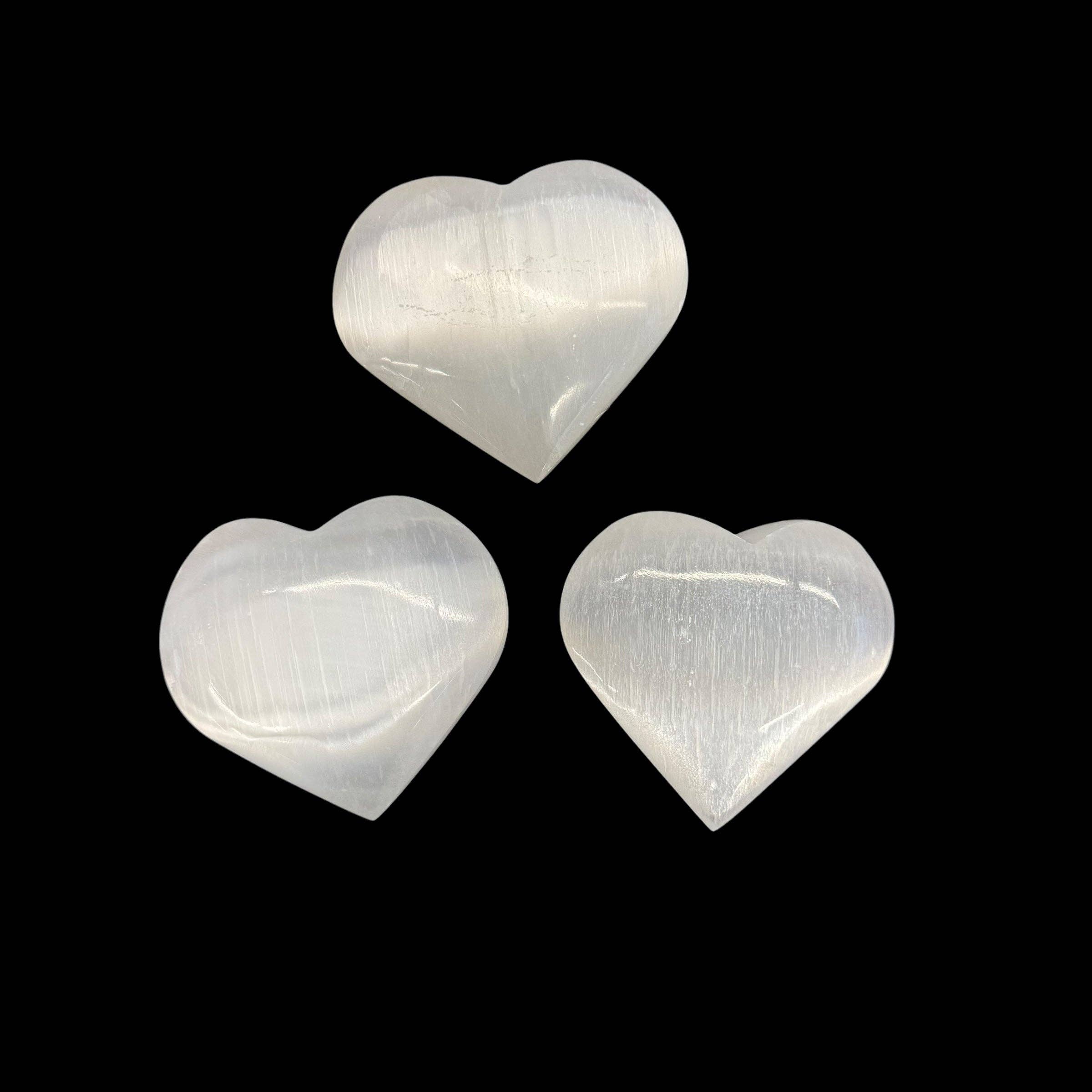 Funky Stuff - Wholesale Spiritual Stone/Crystal - Selenite Heart 2.5" - Pack of 101
