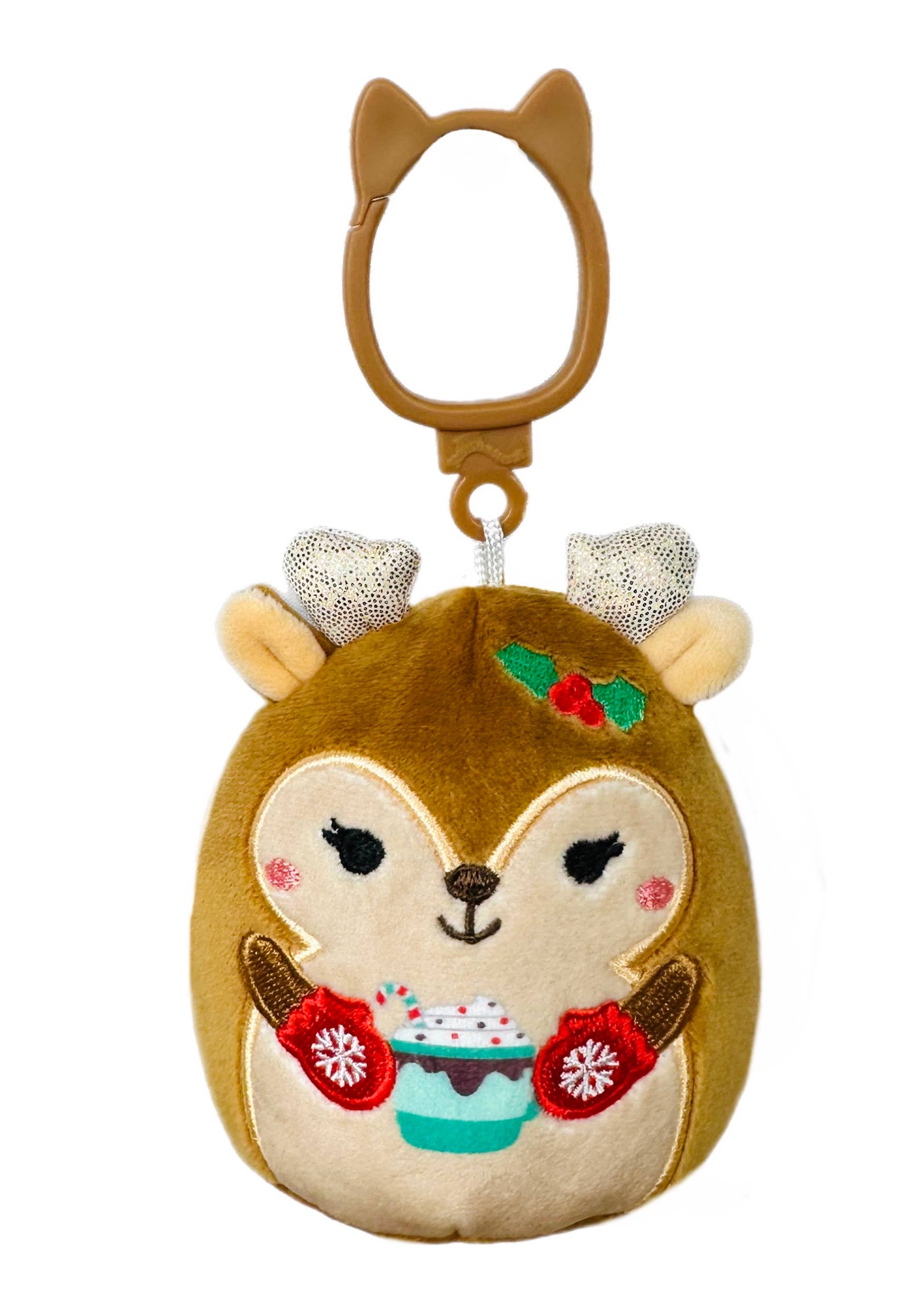 Authentic Street Signs - Wholesale Stuffed/Plush Toy - Kids & Baby - Squishmallow Christmas Plush Clip 3.5" Darla Deer Cocoa0
