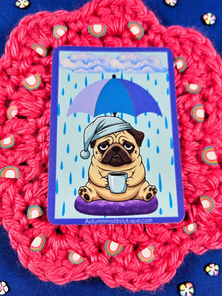 Rainy Dog Vinyl Sticker for wholesale by Autumnmist Boutique