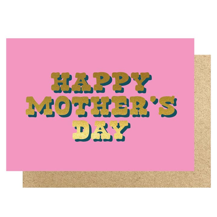 Happy Mother's Day pink card for wholesale by Lucky Ink