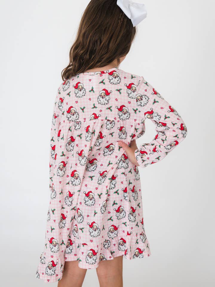 SoftSnooze™ Girls Pink Dear Santa Long Sleeve Ruffle Pajama Night Gown
 for wholesale on Faire1