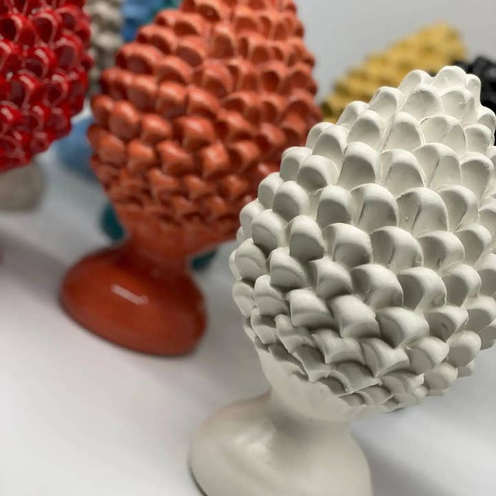 DD Ceramiche Siciliane - Wholesale Decorative Tabletop Object - Caltagirone Ceramic Pinecone cm H.20 Artisan Luis Line11