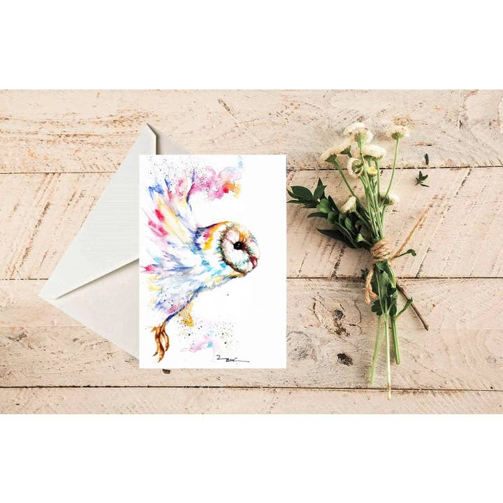 Barn Owl Art Card AC84 for wholesale by bee.arts