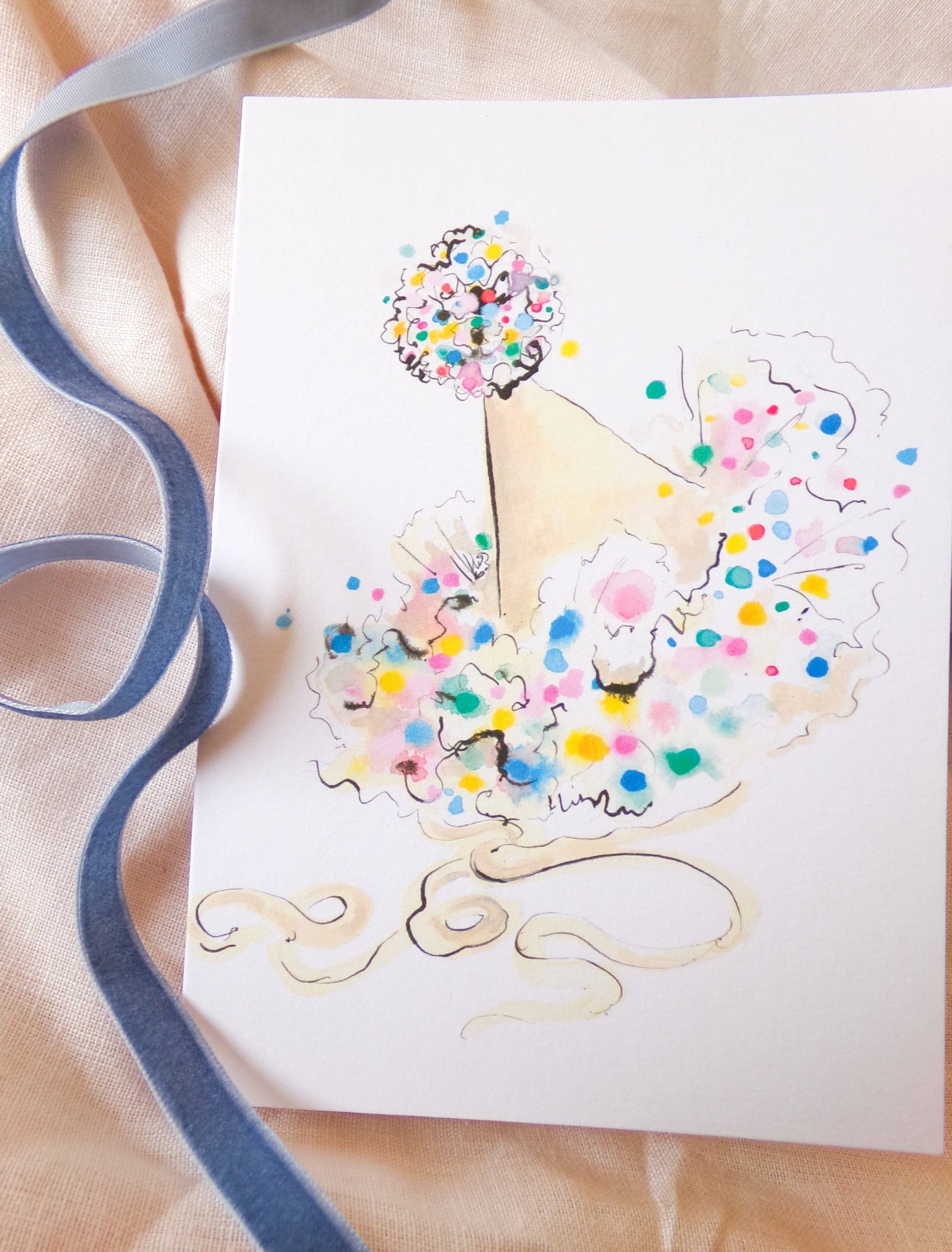 La la lu – wholesale Birthday card – Party hat card1