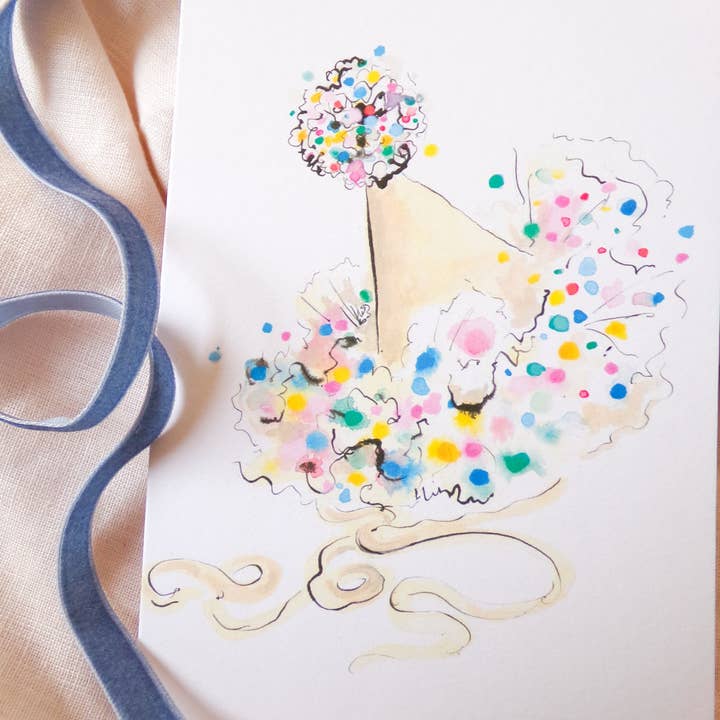 La la lu – wholesale Birthday card – Party hat card1