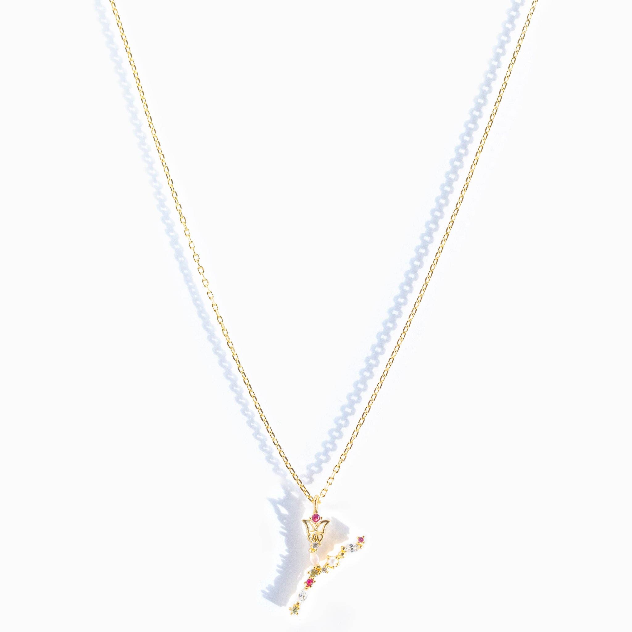 Girls Crew – wholesale Pendant/charm necklace – Flutterfly Stone Initial Necklace50