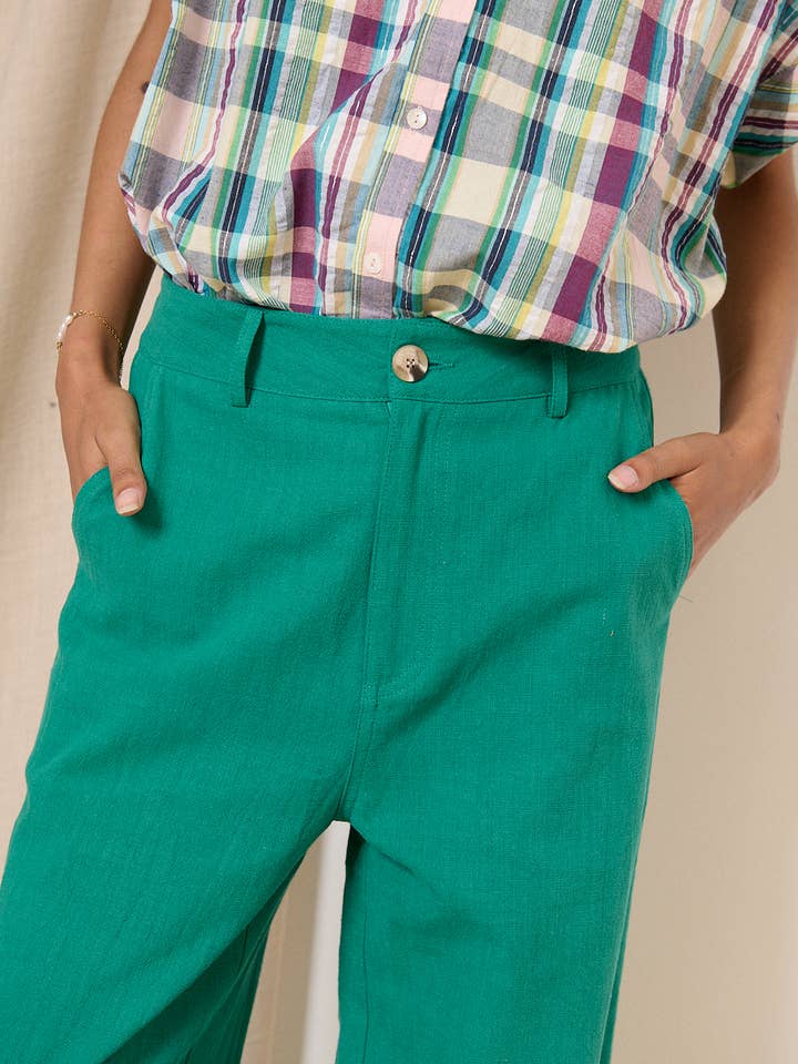 Turquoise High-waisted pants - VICTORINE for wholesale on Faire