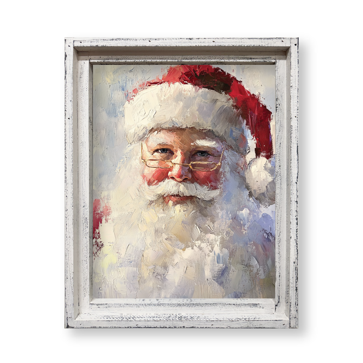 Jarmz Designs - Wholesale Christmas Wall Art - FRAMED CANVAS SANTA ART WATERCOLOR0