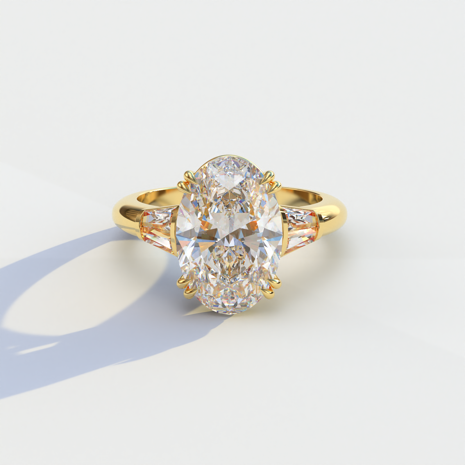 Mohana Jewels - Luxury - Wholesale Engagement Ring - 3 Carat E VVS Oval & Baguette Lab Diamond Ring - Persi5