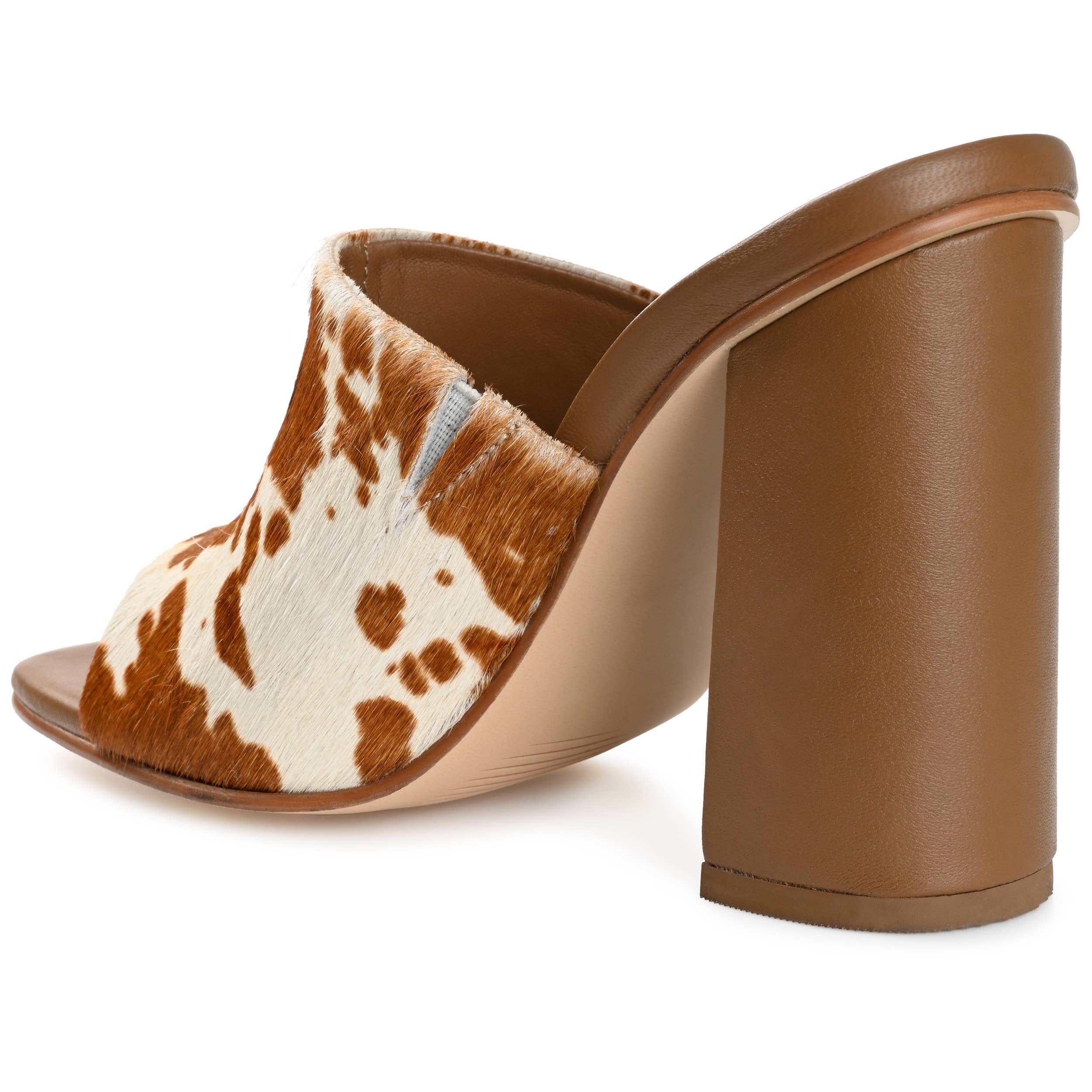 Journee - Wholesale High Heels - Women's - Deena Block Heeled Mules In Leather15