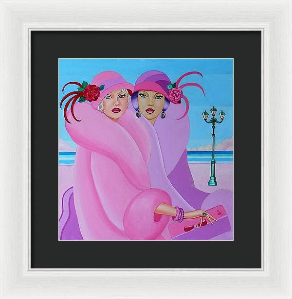 Sharon Tatem Fashion LLC - Wholesale Art Print - Palm Beach Pink Ladies - Framed Print11