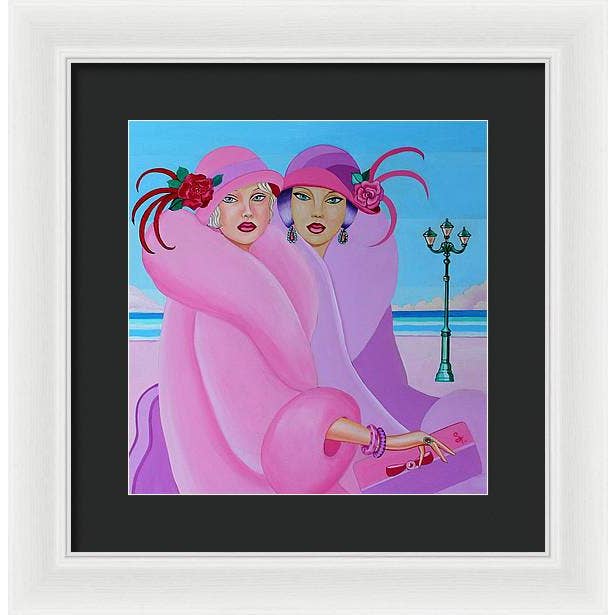 Sharon Tatem Fashion LLC - Wholesale Art Print - Palm Beach Pink Ladies - Framed Print11