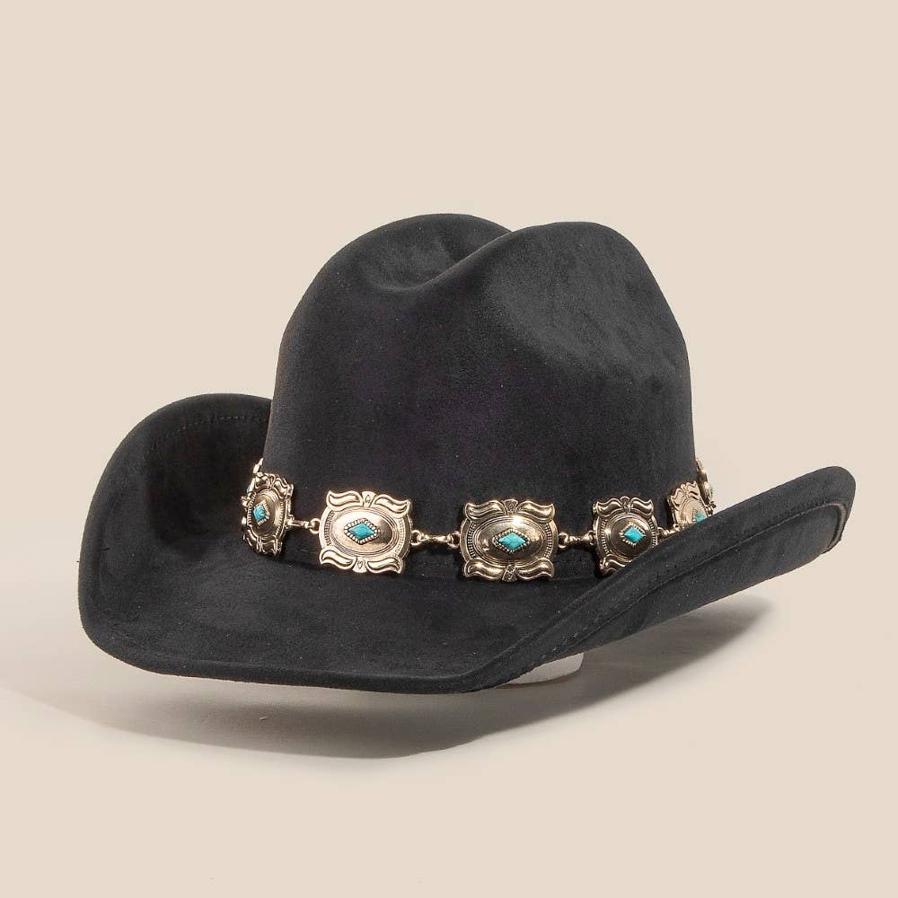 Anarchy Street – Chapéu de cowboy - Mulher por atacado – Chapéu de Cowboy com Disco de Corrente Concho8