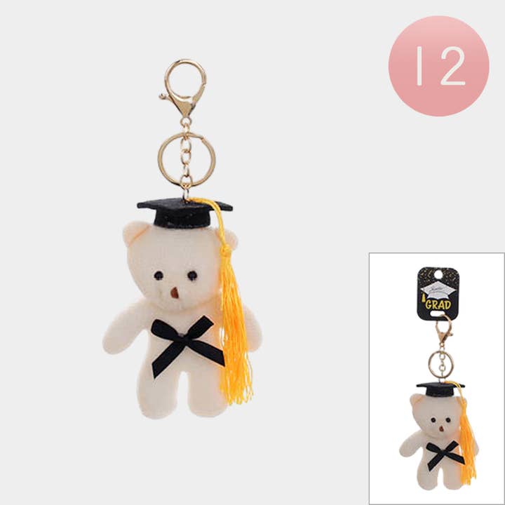 Sensibling Corp. - Wholesale Keychain - Women's - 12PCS - Graduation Teddy Bear Plush Doll Keychains