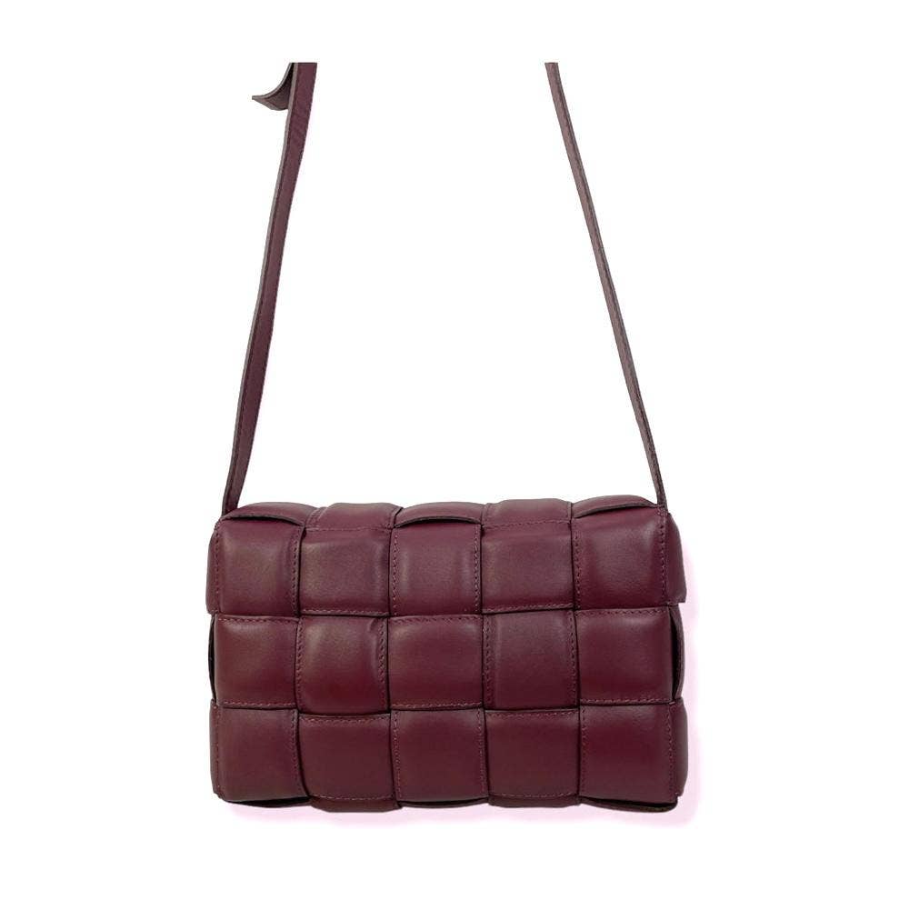 Chenson & Gorett - Vente Sac porté épaule – femme - Grand sac à bandoulière en cuir italien avec design quadrillé et rabat7