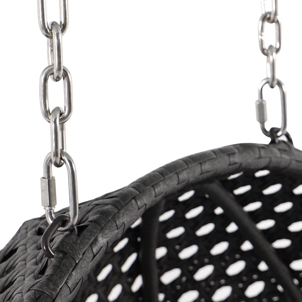 LeisureMod - Wholesale Egg Chair - Modern Charcoal Wicker Hanging Double Seater Egg Swing Chair18