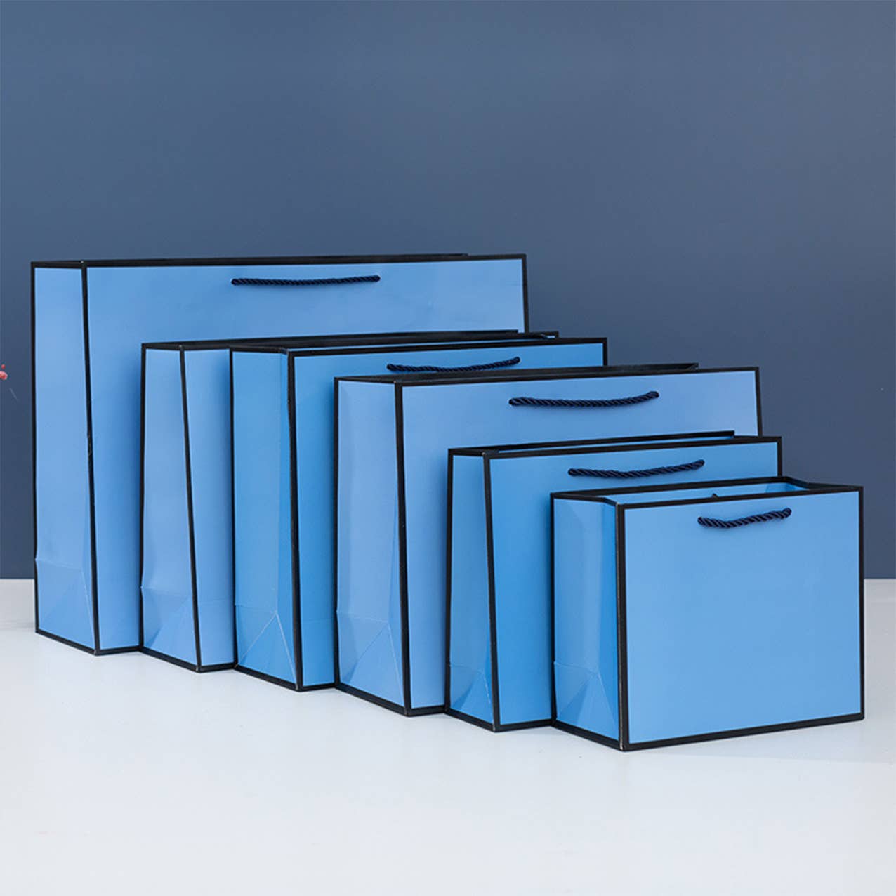 ByHome - Wholesale Gift Bag - Blue with Black Border Paper Gift Bag w/ free tissue3