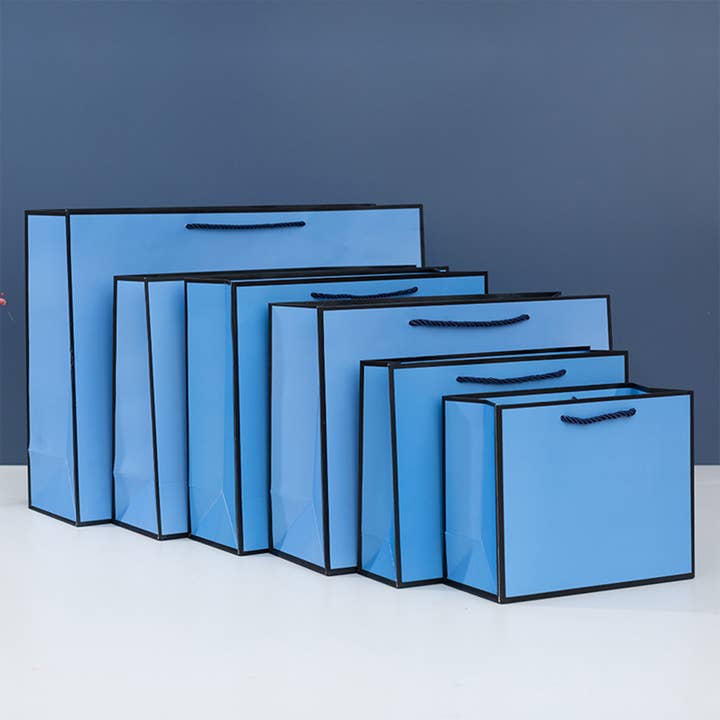 ByHome - Wholesale Gift Bag - Blue with Black Border Paper Gift Bag w/ free tissue3