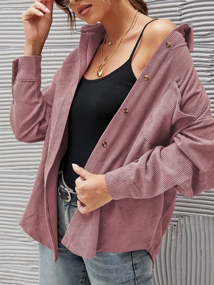 Rosa Clothing - Wholesale Shirt Jacket/Shacket - Women's - Corduroy Oversized Solid Shacket