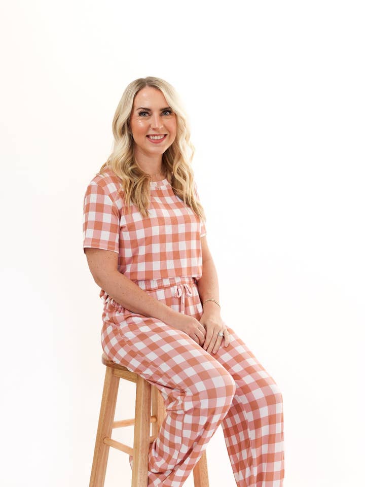 CORAL GINGHAM | ADULT SET for wholesale by Belle & bros