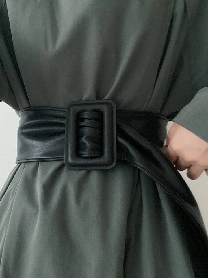 Ceinture large en cuir souple uni vintage DPWB2829 pour la vente par Dipped Shop