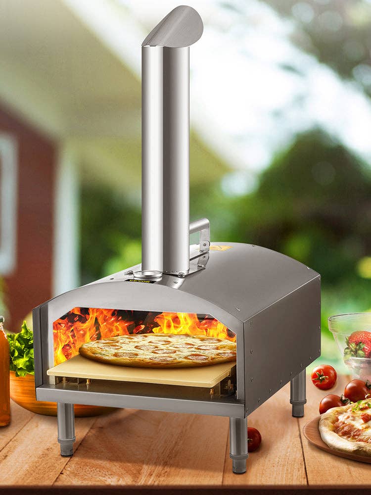 BlakOutlet - Wholesale Outdoor Grill Tools - 12" Portable Pizza Oven Wood Fired Food Grade Stainless Steel For Outdoor Bbq Picnics Baking Pizza and more9