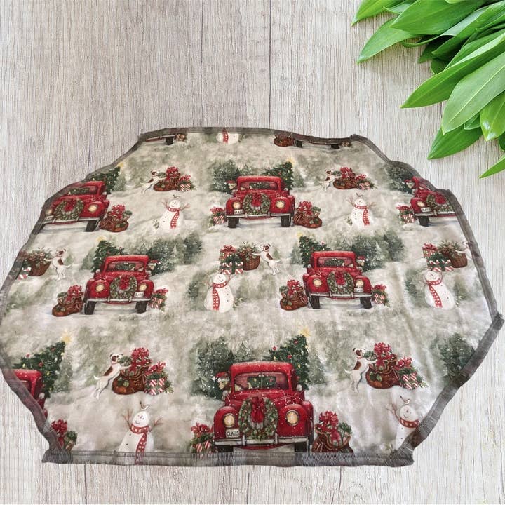 Red Trucks and Snowmen Placemat Sets for wholesale by Placemats and More