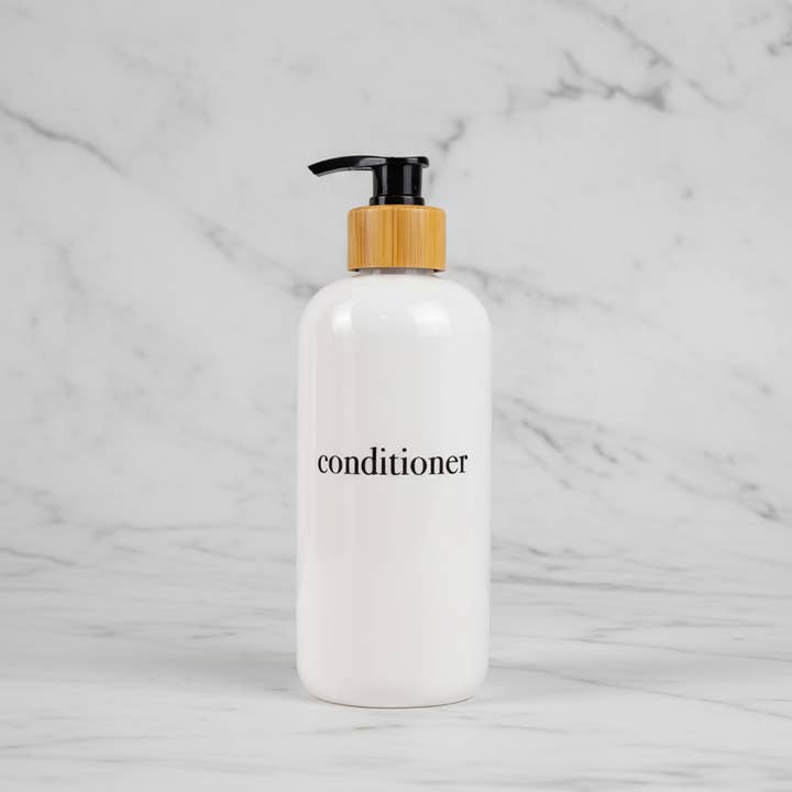 Joie Designs Co. | Refillable Bottles - Wholesale Soap Dispenser - Shampoo & Conditioner Bottle Sets - Refillable | White Dispensers | Bamboo or Plastic Tops15