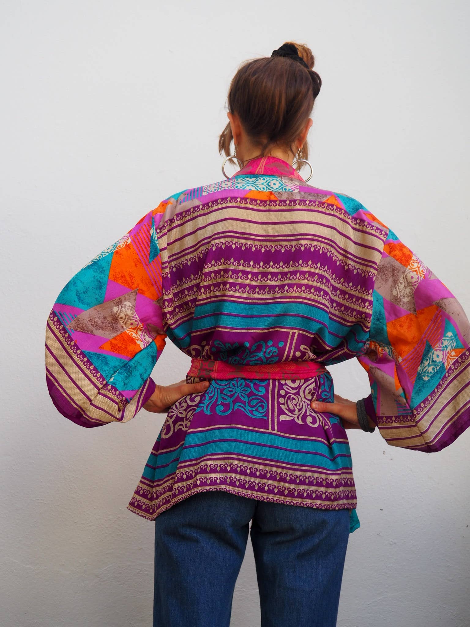 Vagabond Ibiza - Wholesale Kimono - Women's - The Kardash Kimono Short – Up-cycled Vintage Sari Kimono 33