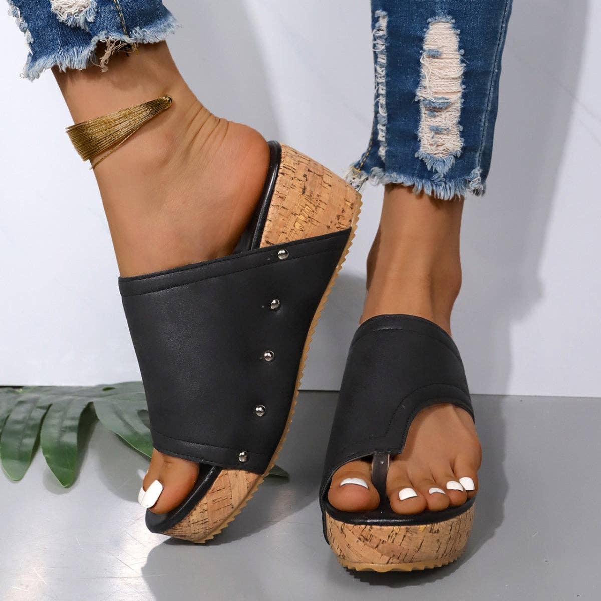 Beyond Apparel - Wholesale Sandals - Women's - PU Leather Wedge Sandals7