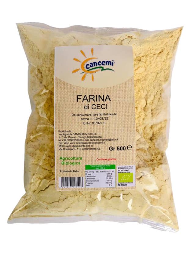 Farina di ceci Biologico gr 500 per la vendita all'ingrosso da parte di CANCEMI