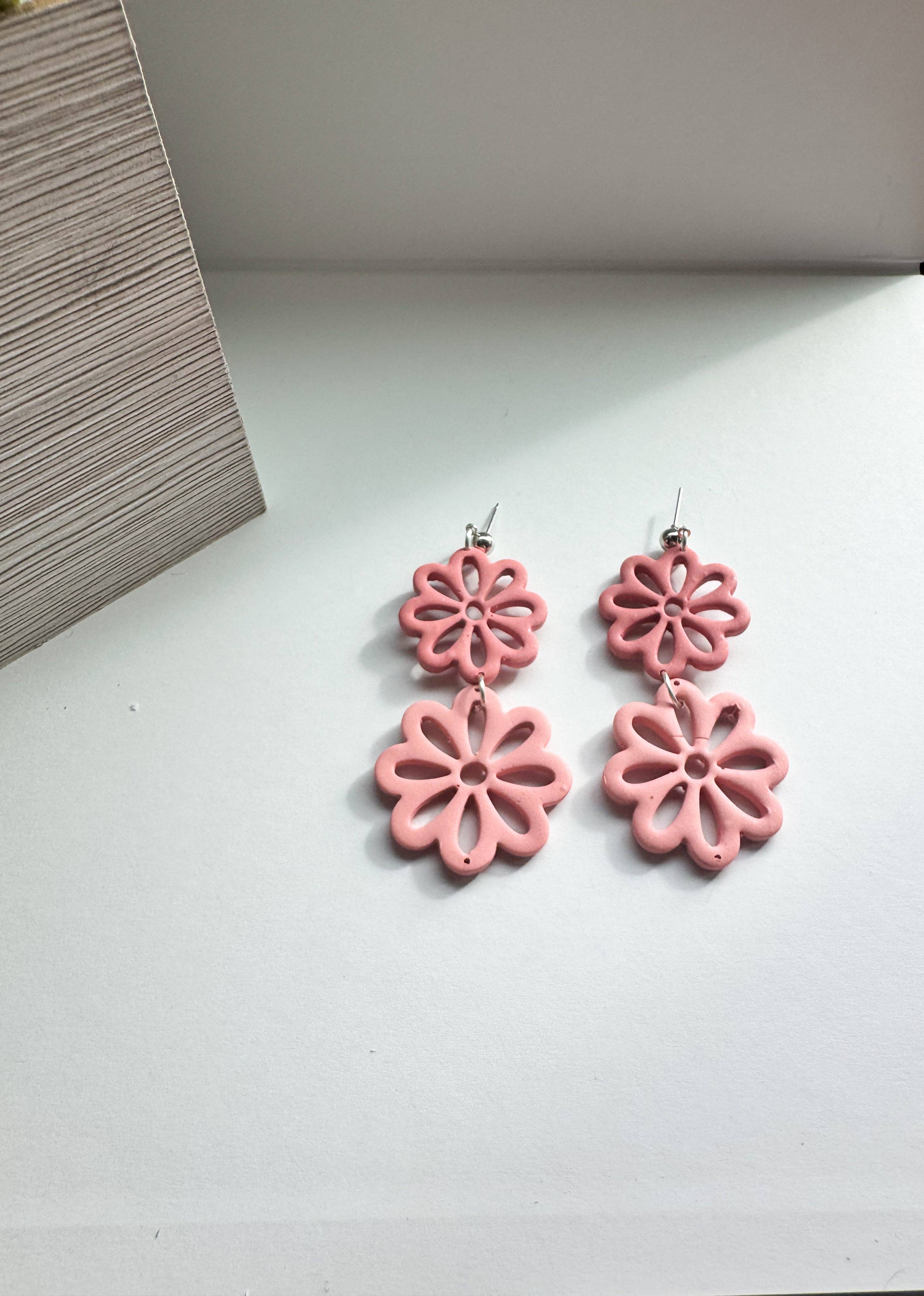 Mountain Made Clay - Handmade Polymer Clay Earrings - Wholesale Dangle Earrings - Sweet Bloom: Layered Floral Dangles1