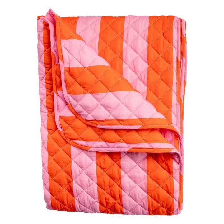 Lempi Lifestyle – Manta para sofá por atacado – Vermelho - Risca Cor-de-Rosa Tikkitäkki