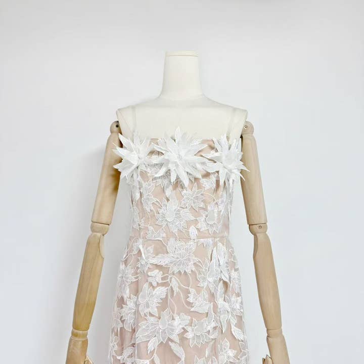 Productseeker - Vente Robe – femme - Robe d'été élégante en maille avec broderie 3D et bustier tube20