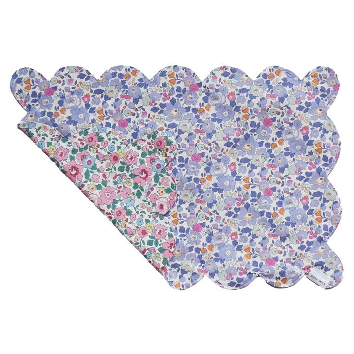 Coco & Wolf – wholesale Placemat – Reversible Scalloped Placemat made with Liberty Fabric BETSY2