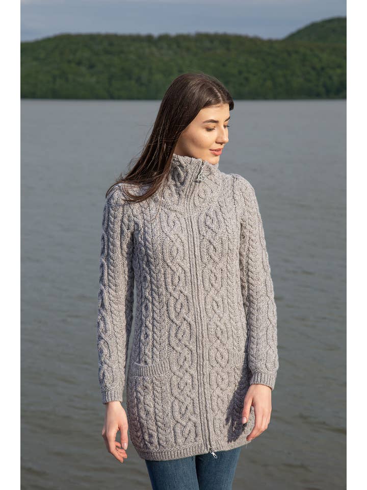 Saol - Wholesale Cardigan - Women's - Soft Touch Ladies Aran Zip Cardigan5