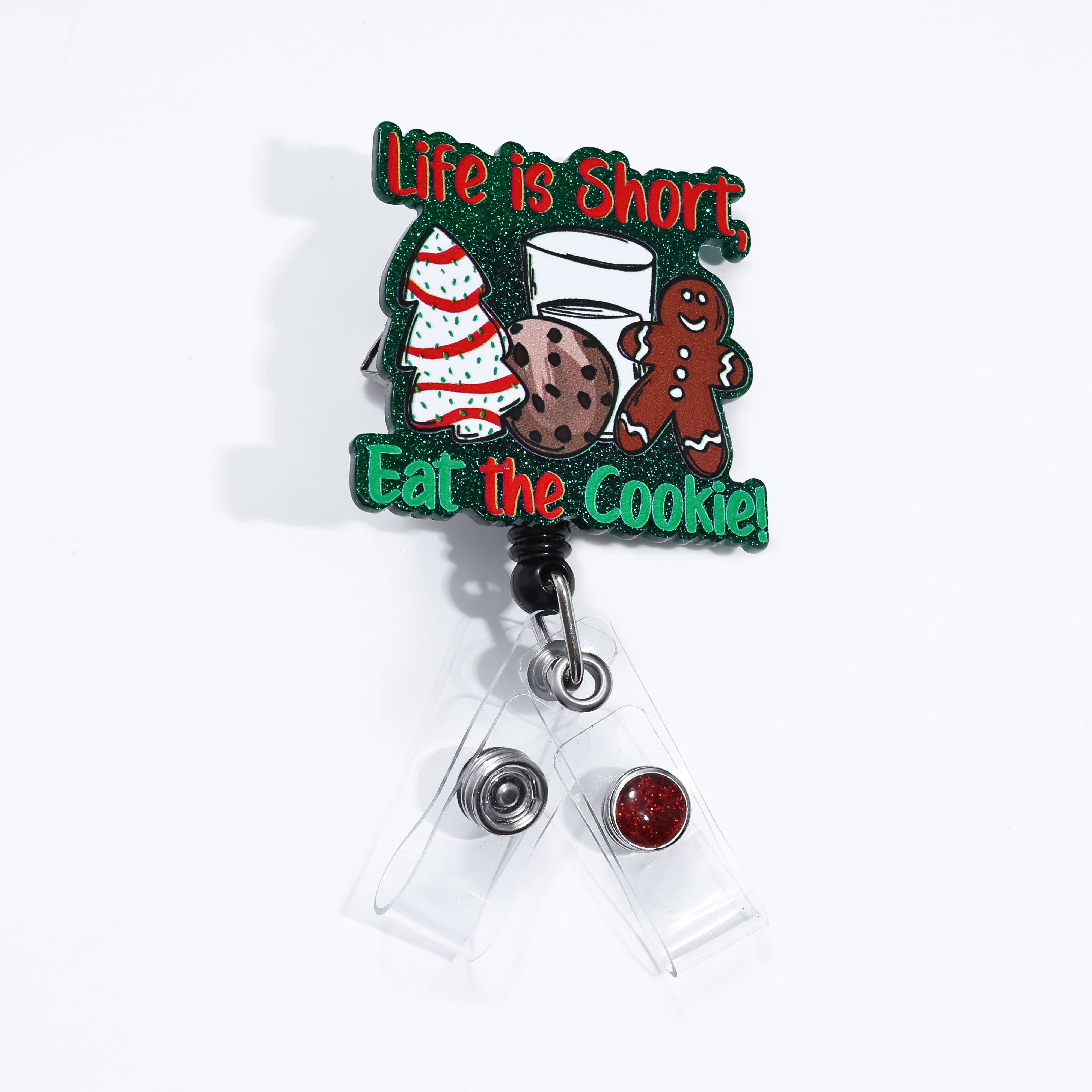 OUTSIDE THE BOX, LLC - Wholesale Lapel Pin/Button - Acrylic Life is Short Eat the Cookies1