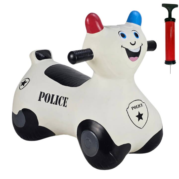 Happy Hopperz *NEW*'PATROL SQUAD'- WHITE POLICE PATROL BIKE for wholesale by Happy Hopperz