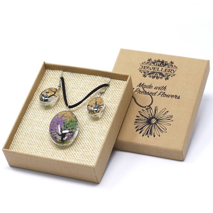 Ancient Wisdom - Wholesale Jewelry Set - Pressed Flowers - Tree of Life set - Mixed Colours