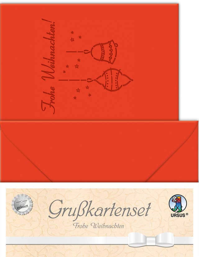 URSUS® / Buntpapierfabrik Ludwig Bähr GmbH & Co. KG - Wholesale Christmas Card - Lasered greeting cards “Merry Christmas”, ruby red0