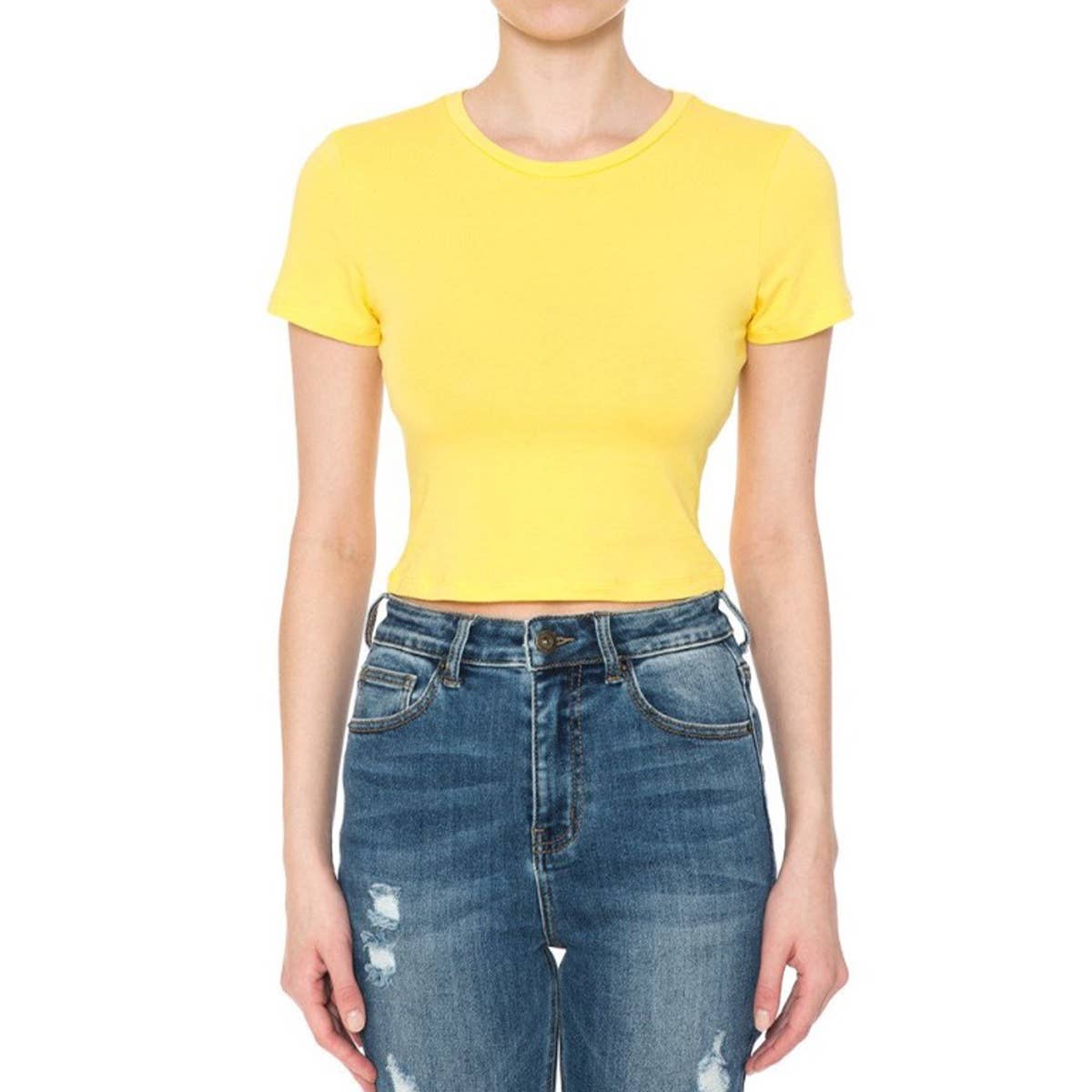 UP CLOTHING - Vente T-shirt – femme - T-SHIRT COURT À MANCHES COURTES ET COL ROND38